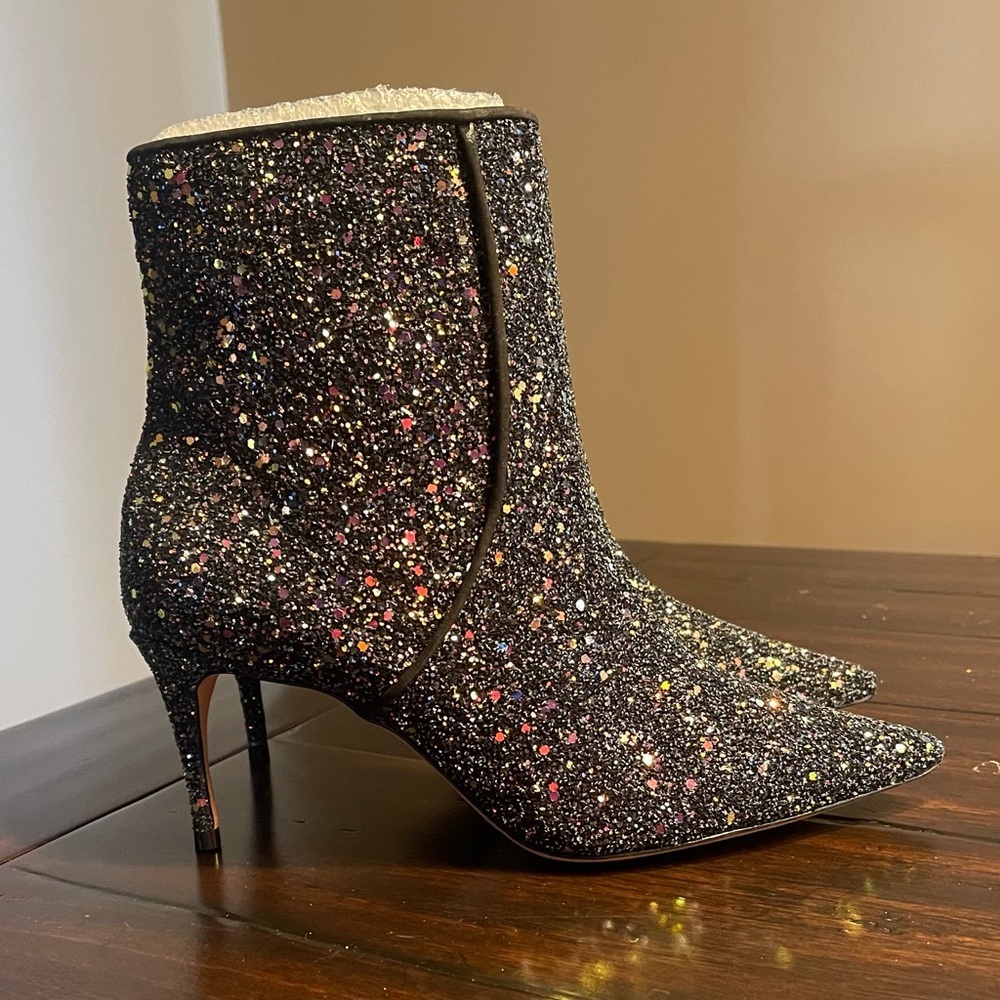 Anthropology Schutz Glitter Ankle Boots
